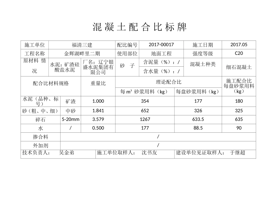 砂浆配合比公示牌_第2页