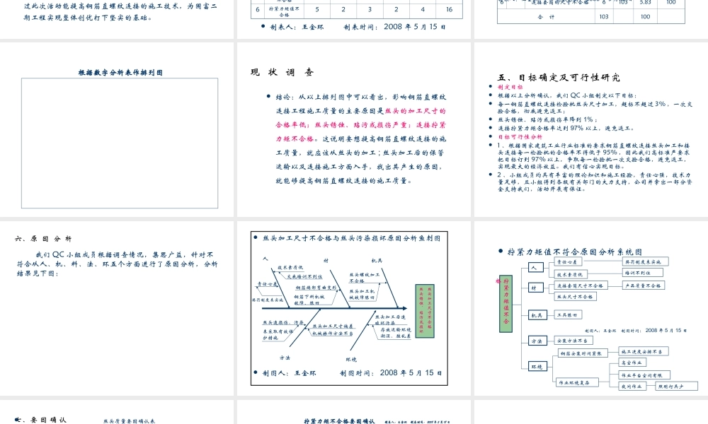 钢筋直螺纹连接QC小组活动