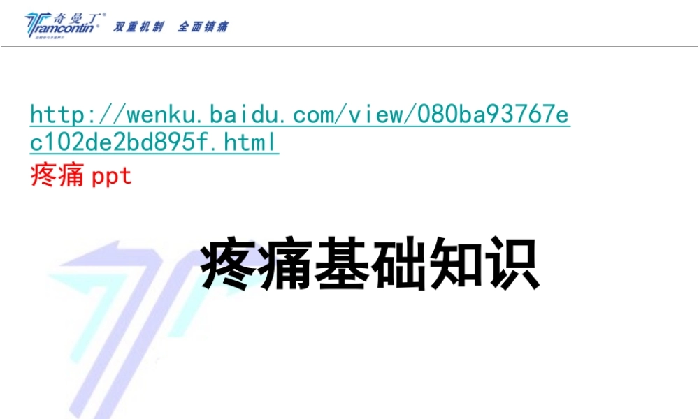 疼痛基础知识