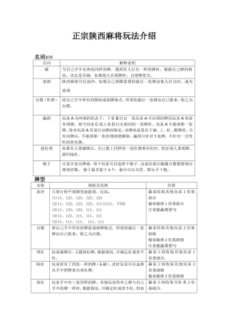 陕西麻将规则介绍