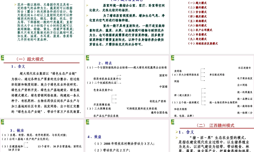 现代农业运行模式(讲座)