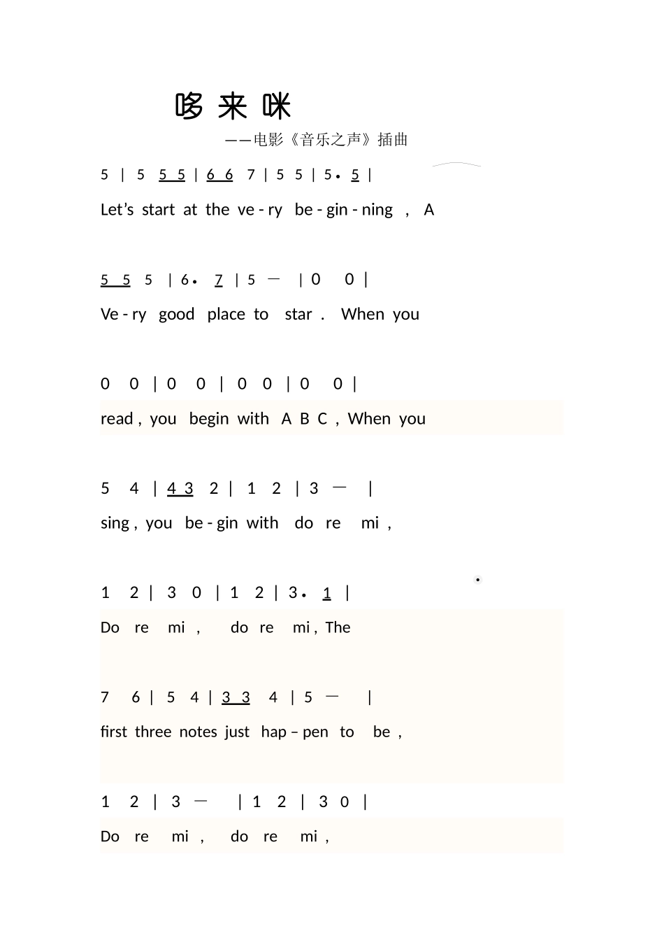 音乐之声_哆来咪乐谱_第1页