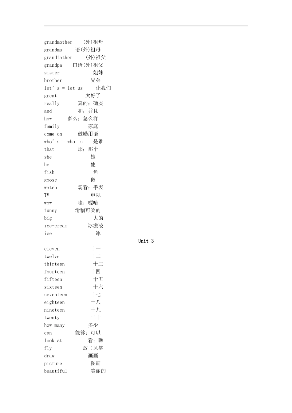 小学英语三年级下册单词表_第2页