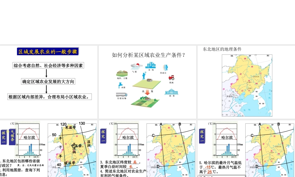 高中地理必修三第四章第一节区域农业发展