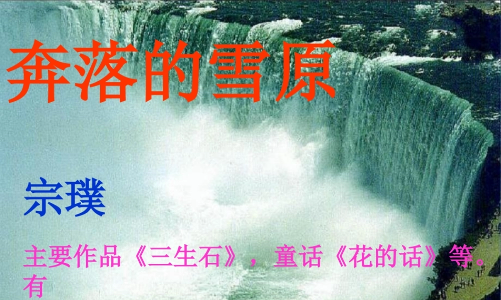 奔落的雪原--课件