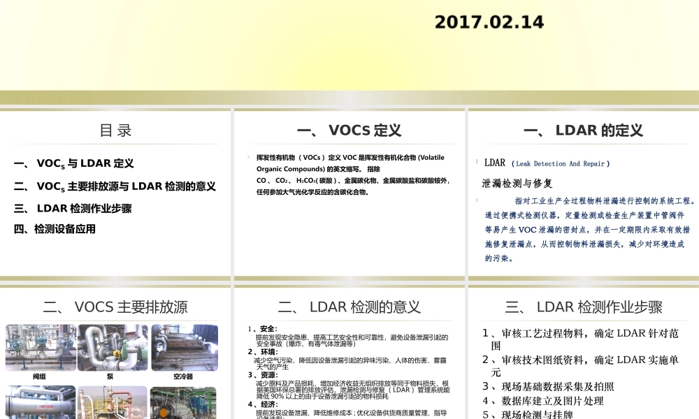 泄漏检测与修复(LDAR)工作总结