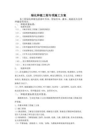 绿化种植工程专项施工方案(最新)