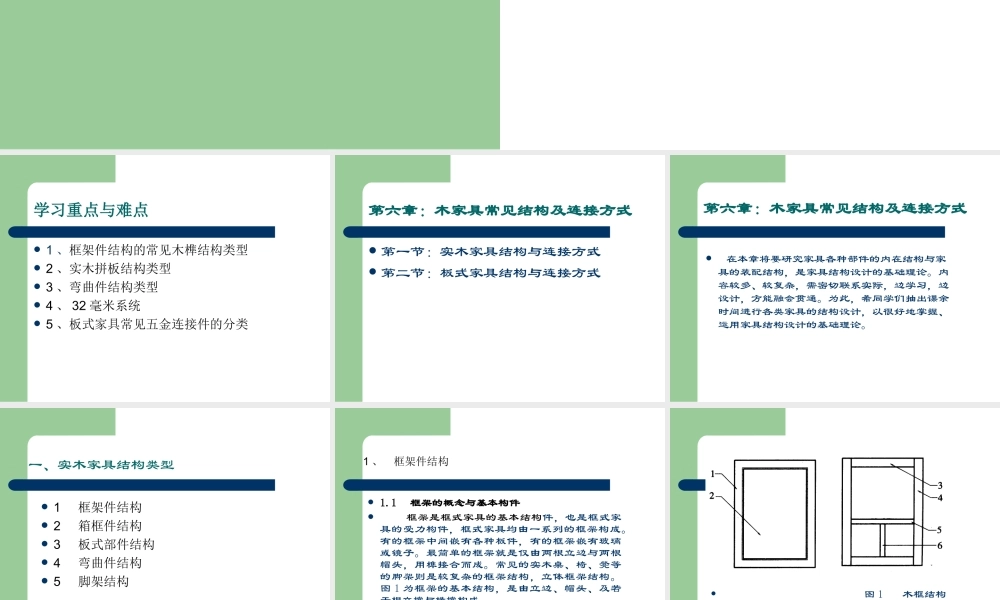 家具常见结构形式