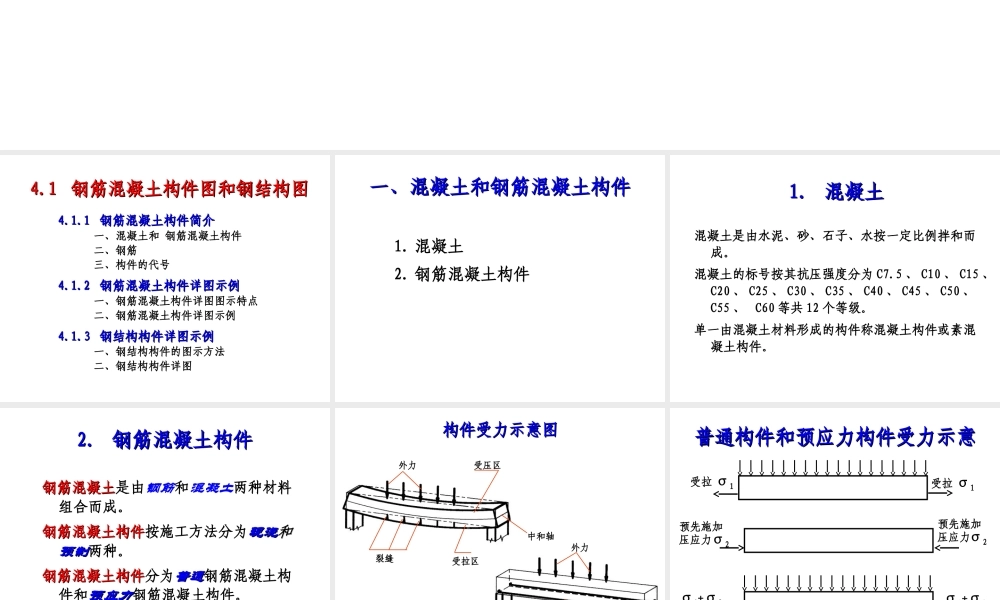 工程制图钢筋混凝土构件图和钢结构图