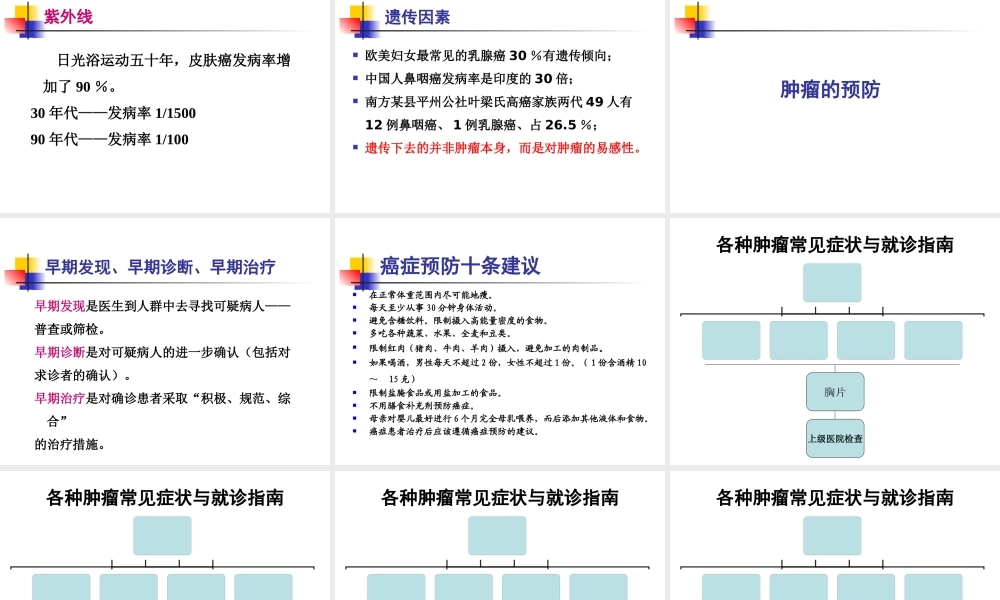 肿瘤防治知识讲座