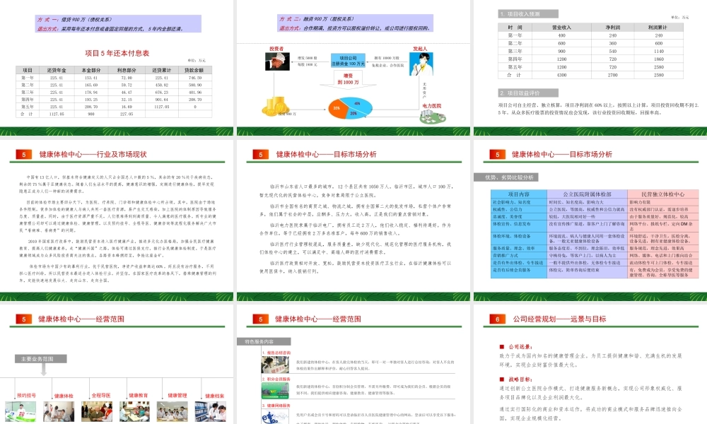 民营体检中心项目商业策划书