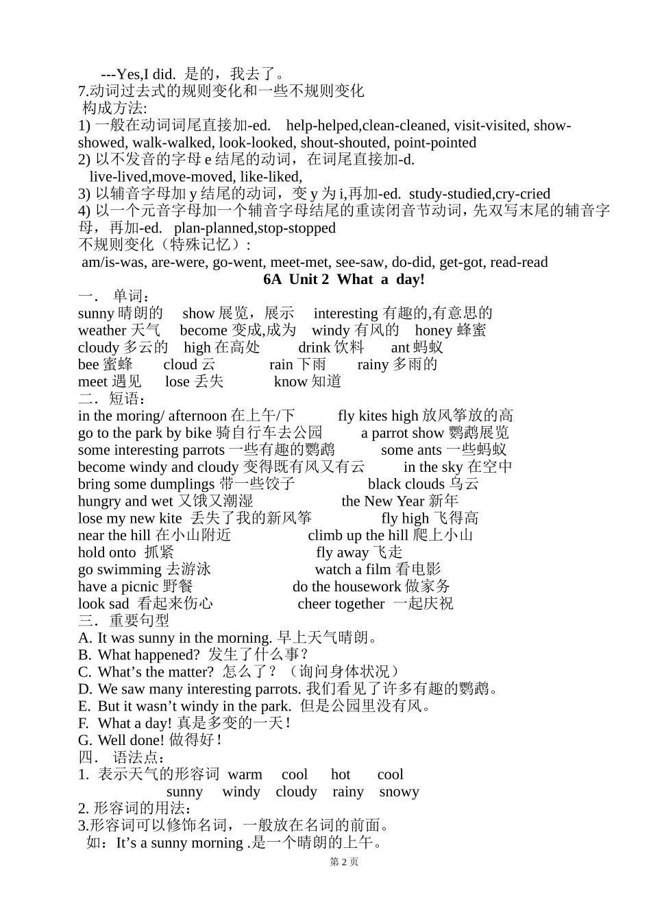 译林六年级英语上册知识点汇总_第2页