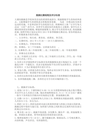 跑操比赛规程及评分标准