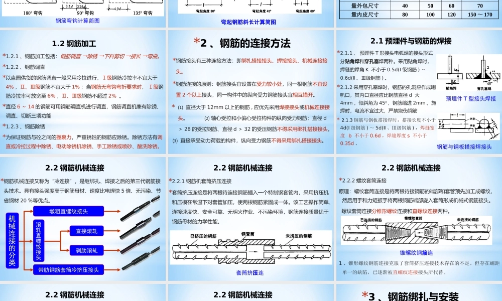 钢筋施工规范及工艺要求