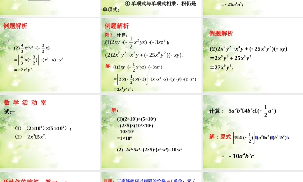 《整式的乘法》课件2