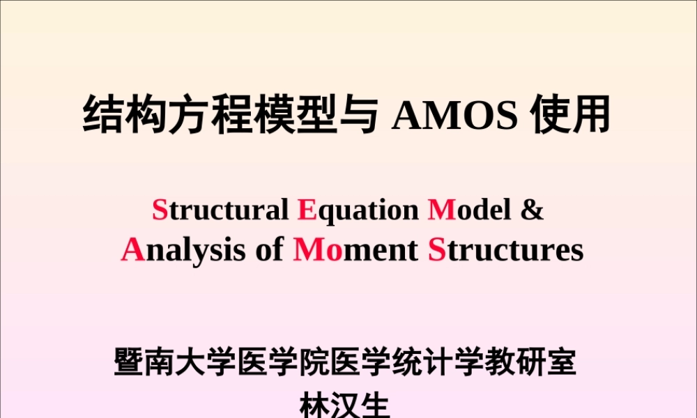 结构方程模型与AMOS使用