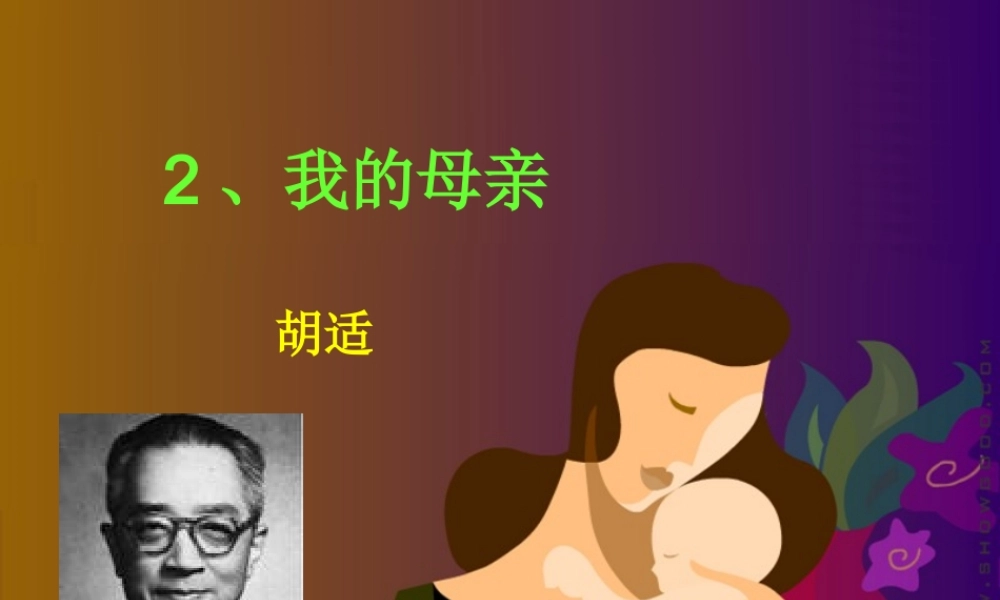 《我的母亲》演示文稿