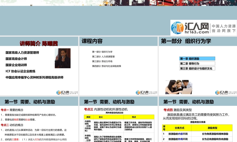 中级经济师人力资源管理专业知识与实务(一)