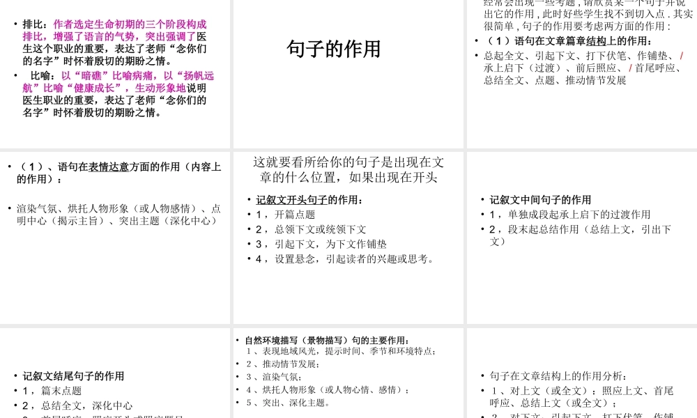 赏析句子的表达效果