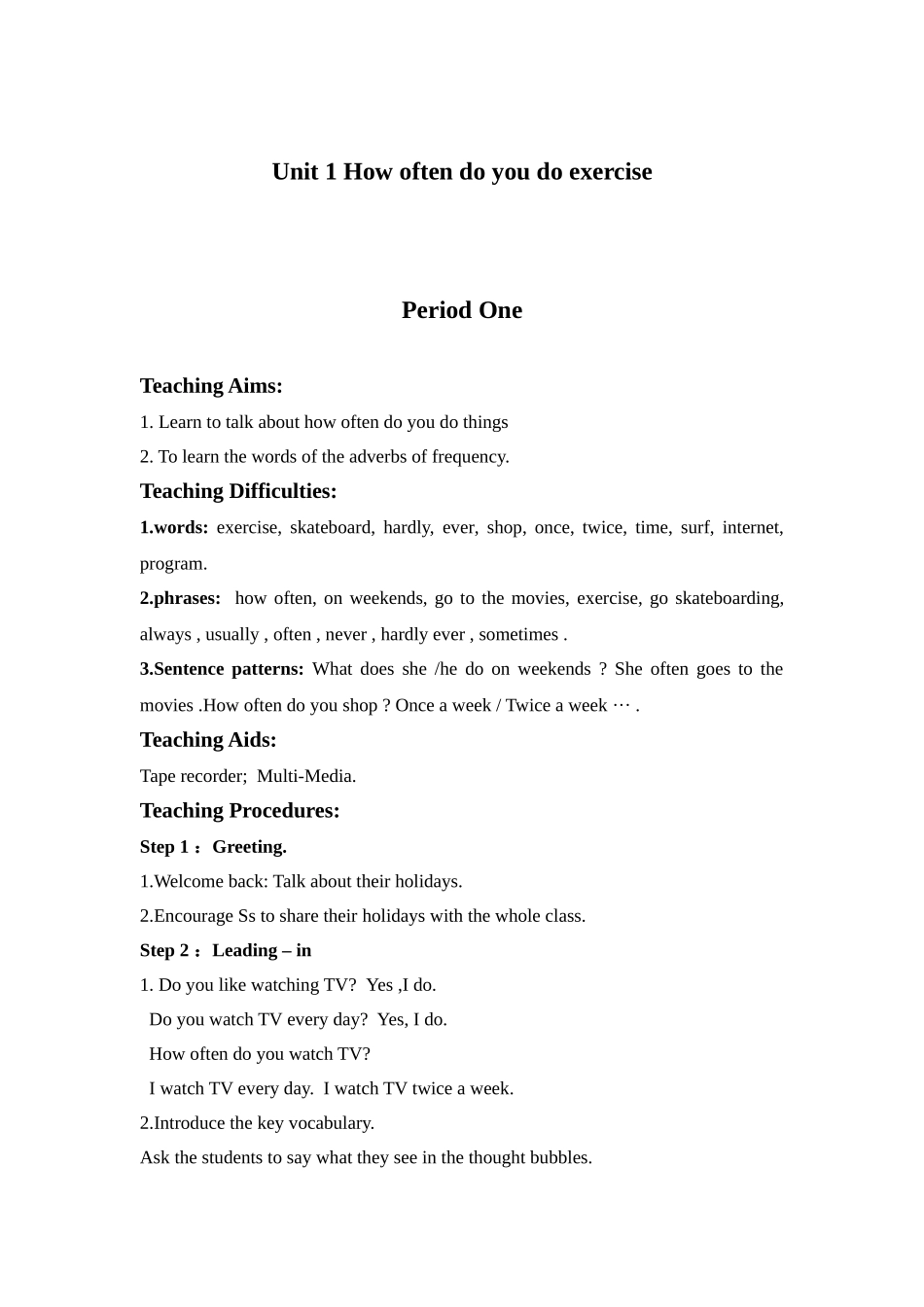 Unit1Howoftendoyouexercise_第1页