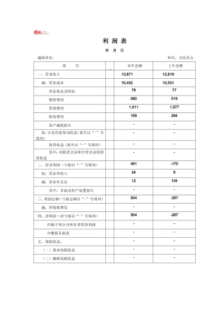 利润表(3种模板)