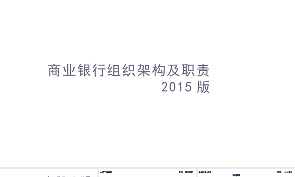 商业银行组织架构及分行支行组织架构2015