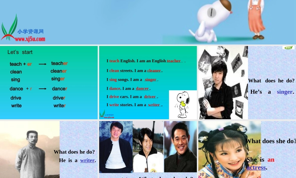 (人教PEP)六年级英语上册课件-UNIT5-What--does--she--do