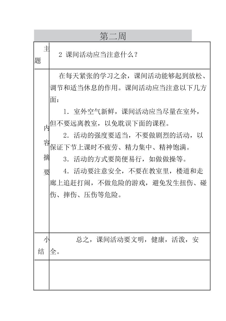 学校每周安全教育记录_第2页