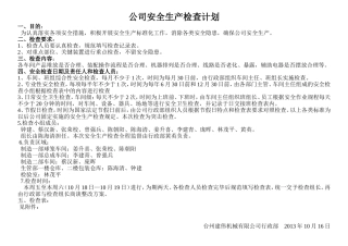 公司安全检查计划