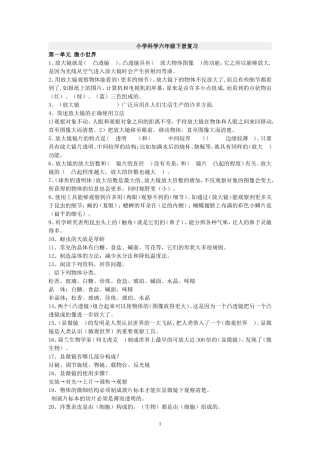 人教版六年级下册科学复习资料