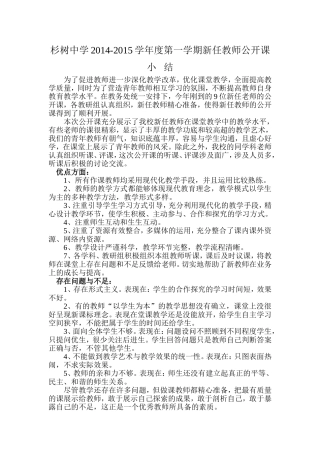 新教师公开课小结