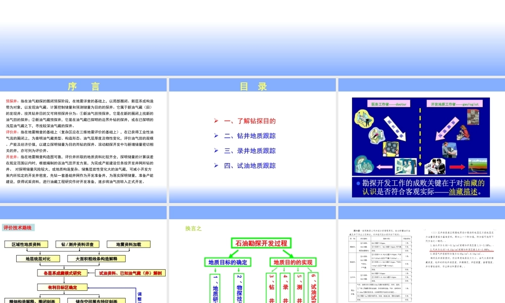 现场钻井、录井、测井、试油作业跟踪及分析
