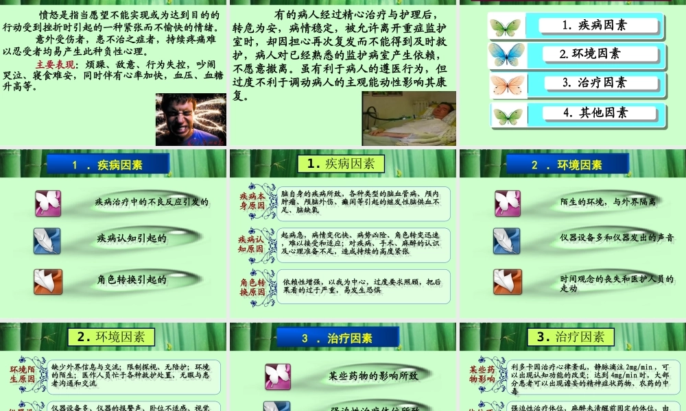 重症监护室(ICU)病人心理护理课件