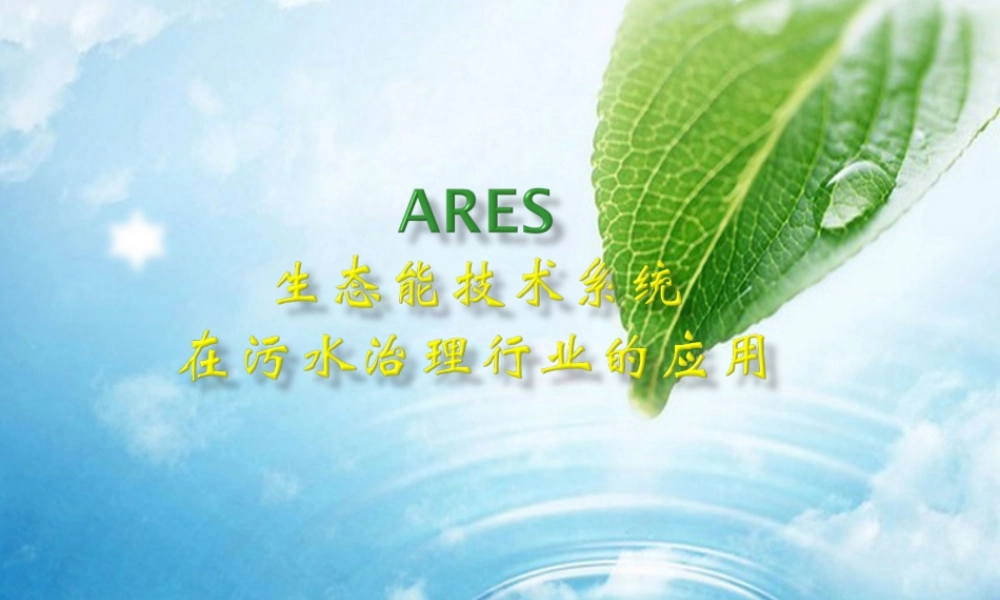 生态能技术系统在污水治理中应用
