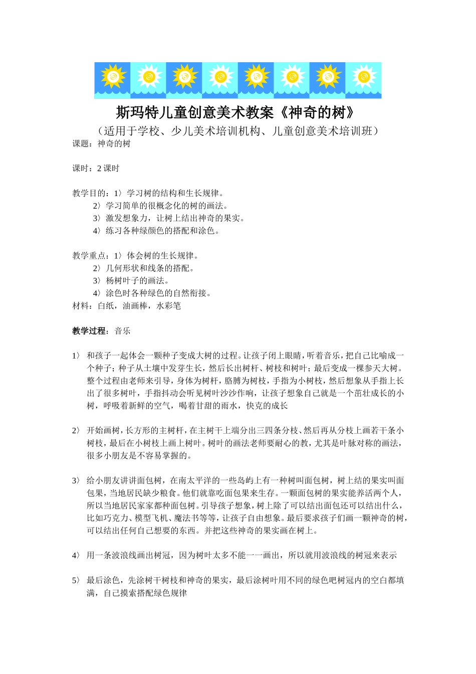 儿童创意美术教案《神奇的树》_第1页