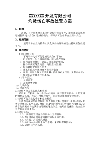 灼烫伤亡事故处置方案