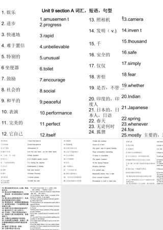 unit9sectionA词汇-短语-句型