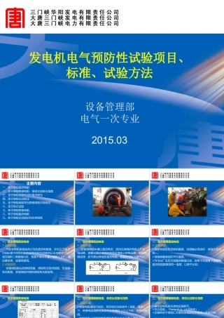 发电机电气预防性试验项目、标准、试验方法-刘秀明