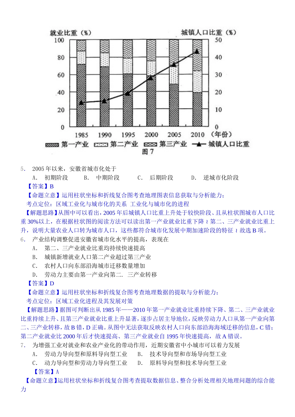 2014高考地理试题分类解析—专题10工业地域的形成与发展_第3页