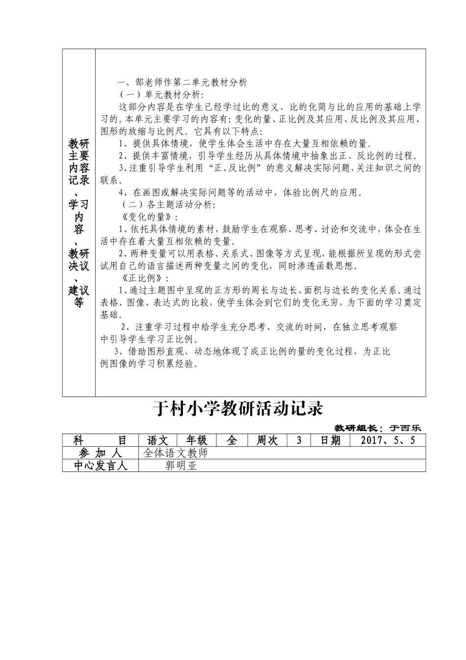 小学教研活动记录表_第3页