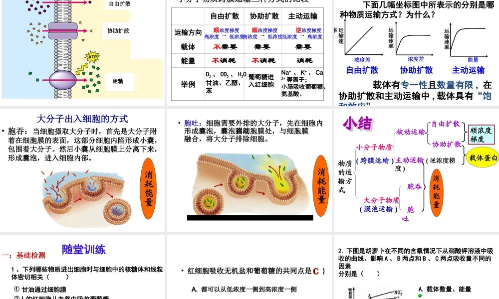 物质跨膜运输方式