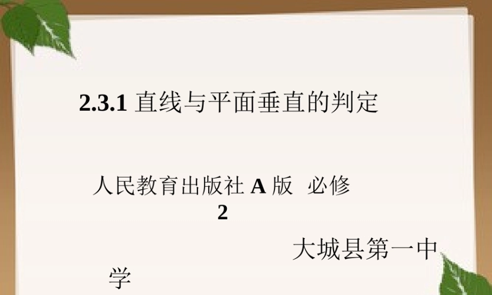 2.3.1直线与平面垂直的判定