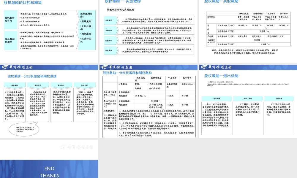 公司股权架构和股权激励方案