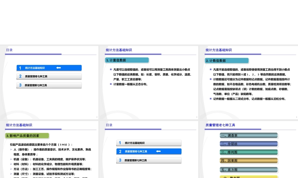 质量管理常用统计工具