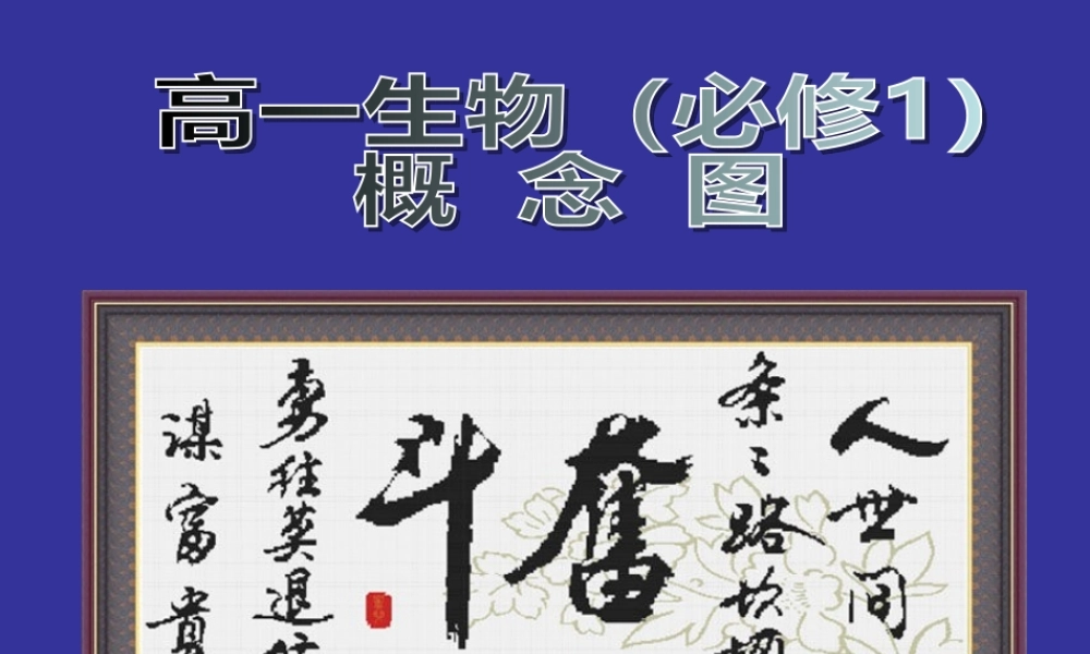 生物必修一 概念图