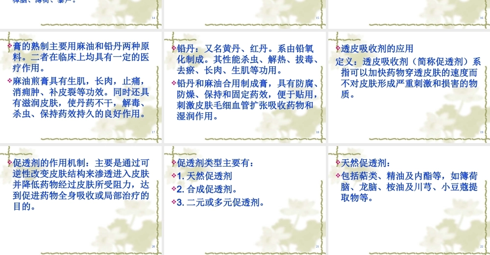 膏药制作技术及临床应用幻灯片080208
