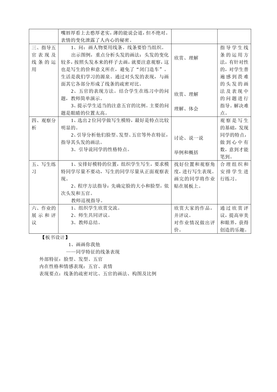 《画画你我他》教学设计_第3页