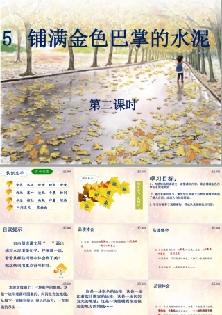 考核课《铺满金色巴掌的水泥道》(第二课时)