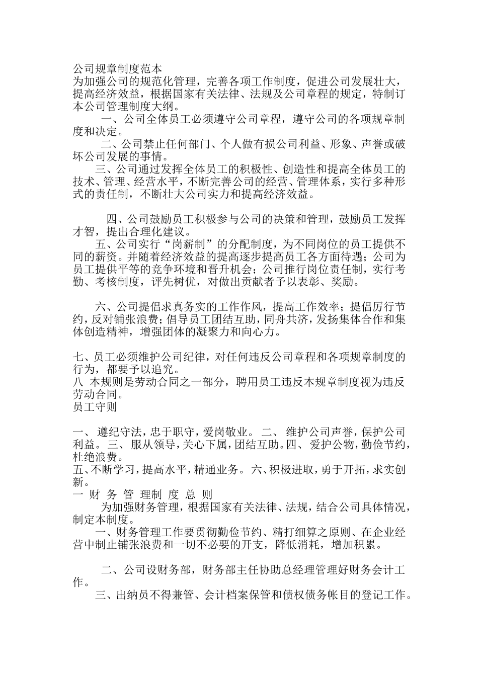 公司规章制度范本_第1页