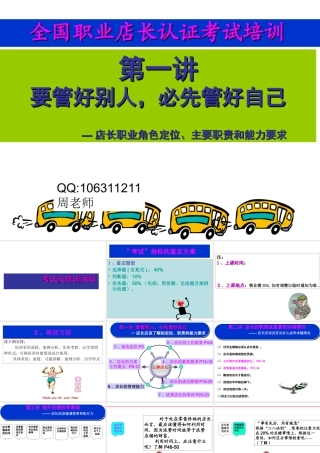 金牌店长教材职业资格考试培训(2015年周)